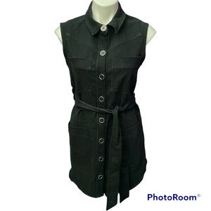 Laundry by Shelli Segal Dark Wash Denim Button Down Sleeveless Shirtdress Size 6